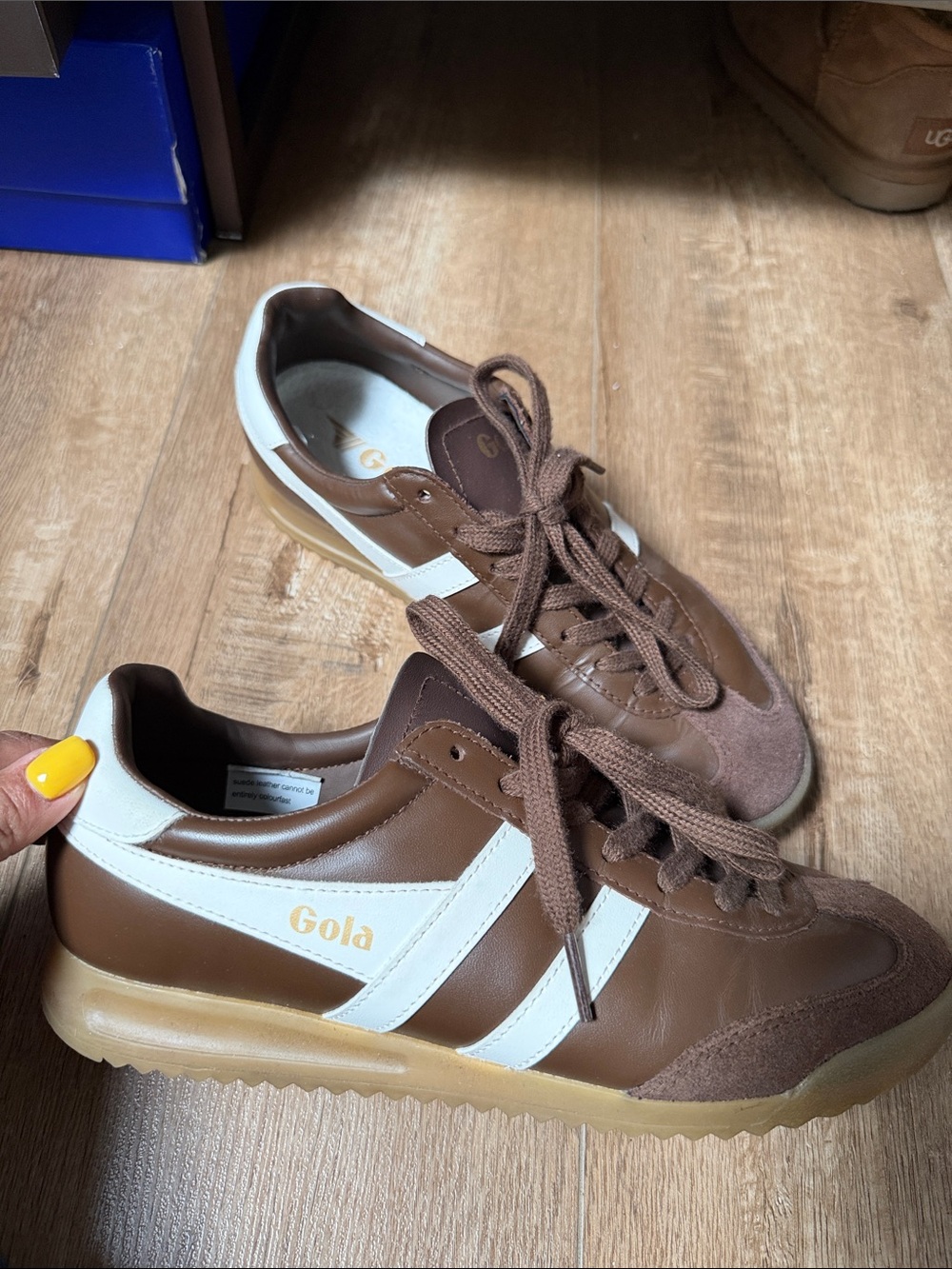 Gola Brown Sneakers with White Stripes